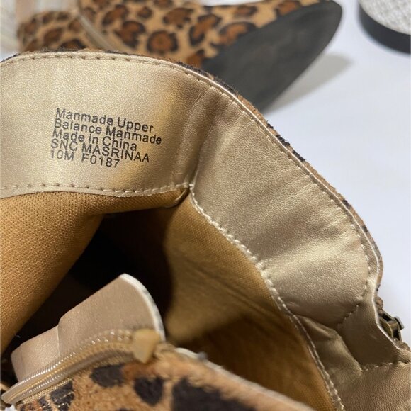 Style & Co Leopard Print Faux Suede High Heel Ankle Boots With Side Zipp Closure - Picture 12 of 13